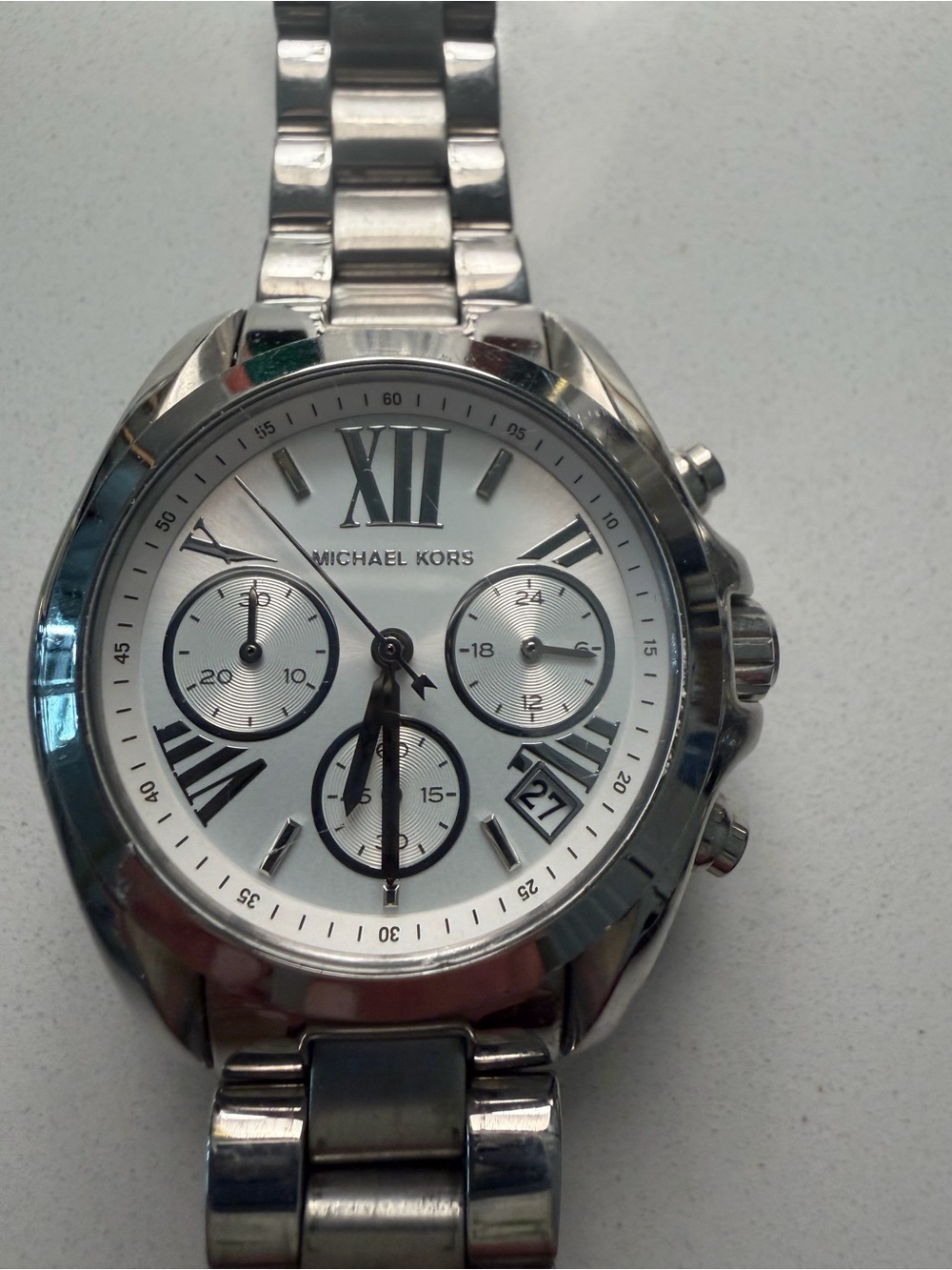 Michael Kors women's Silver Chronograph Stainless Steel Watch